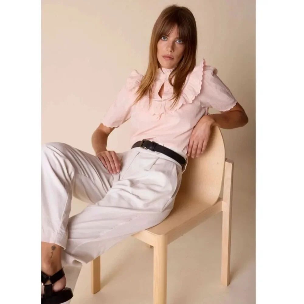 Romantic St Roche Nan Top In Wild Rose, Nostalgic Bridgerton French Bohemian — image 4 of 8